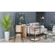 Стол-тумба трансформер Смарт 3/1 с этажеркой Ferrum-decor 1430x1450x500 Черный металл ДСП Дуб Сан-Марино 16 мм (FRD-105110) - фото 3