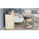 Стол-тумба трансформер Смарт 3/1 с этажеркой Ferrum-decor 1430x1450x500 Черный металл ДСП Дуб Сан-Марино 16 мм (FRD-105110) - фото 11