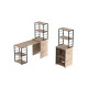 Стол-тумба трансформер Смарт 3/1 с этажеркой Ferrum-decor 1430x1450x500 Черный металл ДСП Дуб Сан-Марино 16 мм (FRD-105110) - фото 7