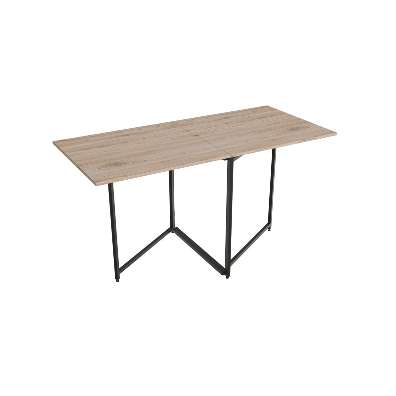 Стіл трансформер книга Панама Ferrum-decor 75x148x68 Чорний метал ДСП Дуб Сан-Марино 16 мм (FRD-106830)
