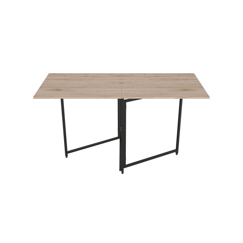Стіл трансформер книга Панама Ferrum-decor 75x148x68 Чорний метал ДСП Дуб Сан-Марино 16 мм (FRD-106830)