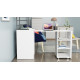 Стол-тумба трансформер Смарт 4/2 с этажеркой Ferrum-decor 1430x1450x600 Черный металл ДСП Белое 16 мм (FRD-105130) - фото 3
