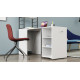 Стол-тумба трансформер Смарт 4/2 с этажеркой Ferrum-decor 1430x1450x600 Черный металл ДСП Белое 16 мм (FRD-105130) - фото 2
