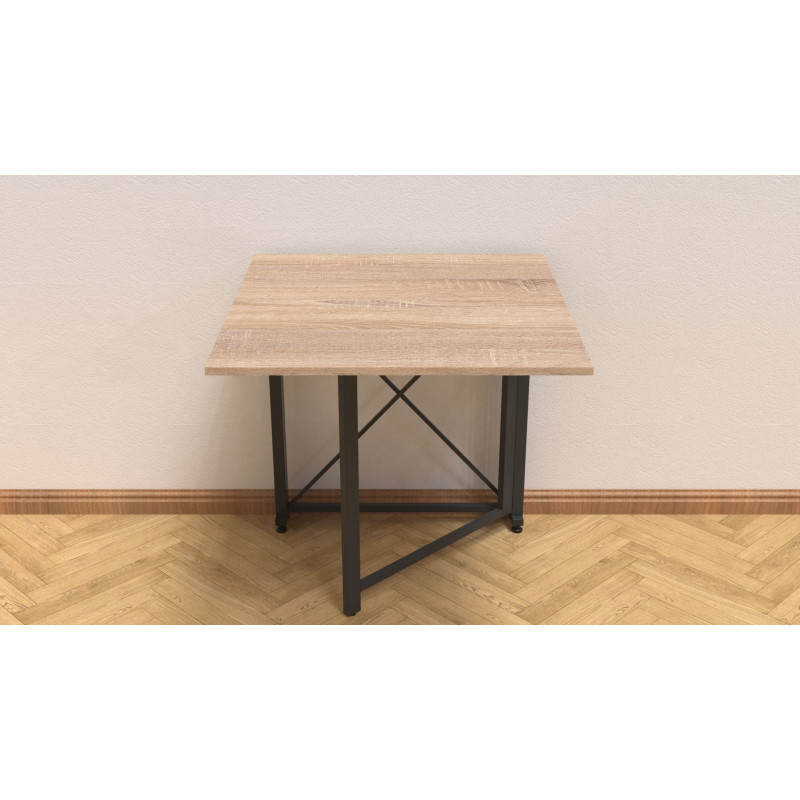 Стіл-книга трансформер Оріон 1 Ferrum-decor 750x810x730 Чорний метал ДСП Дуб Сонома 16 мм (FRD-104600)