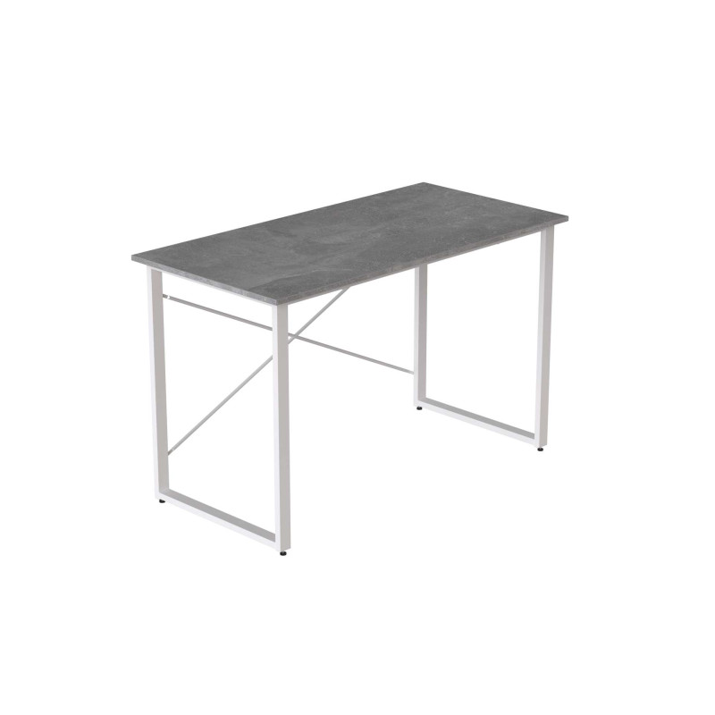 Стол письменный Дейв Ferrum-decor 75x120x60 Белый металл ДСП Бетон 16 мм (FRD-106441)