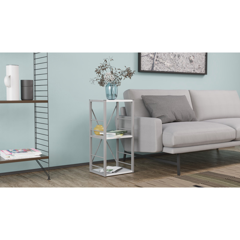 Етажерка 3/34 Ferrum-decor Серії Конект 73x34x28 сірий ДСП Біле 16мм (FRD-104301)