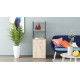 Стол-тумба трансформер Смарт 4/2 с этажеркой Ferrum-decor 1430x1450x600 Черный металл ДСП Дуб Сан-Марино 16 мм (FRD-105131) - фото 2
