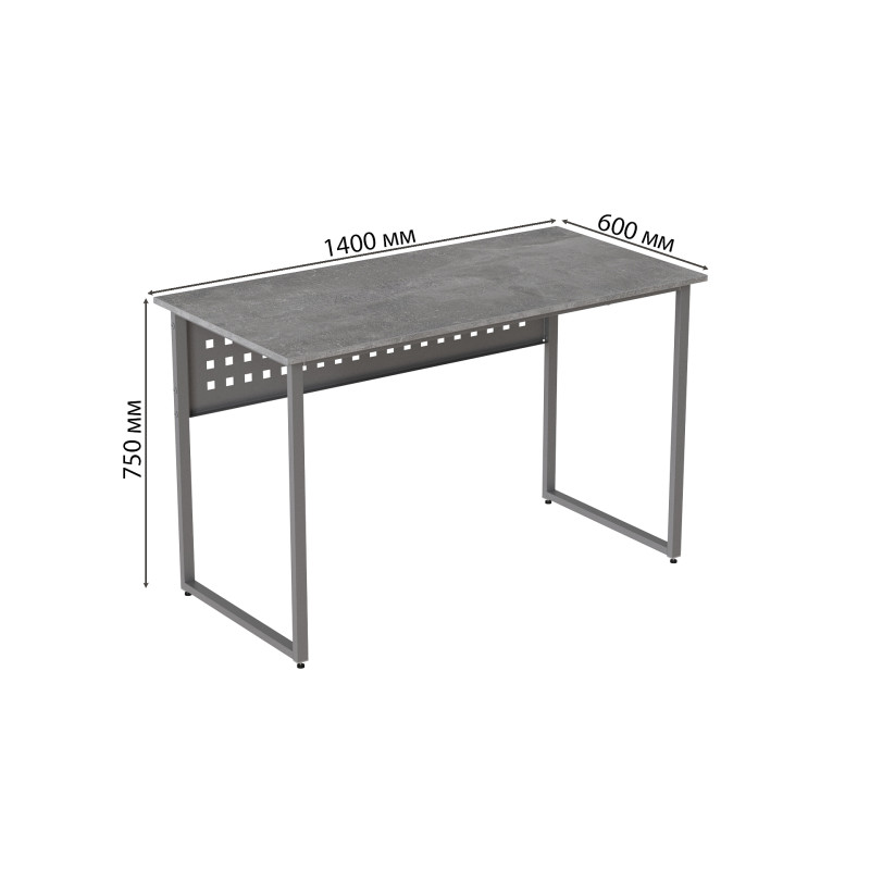 Стол письменный Майк Ferrum-decor 75x140x60 Серый металл ДСП Бетон 16 мм (FRD-106521)