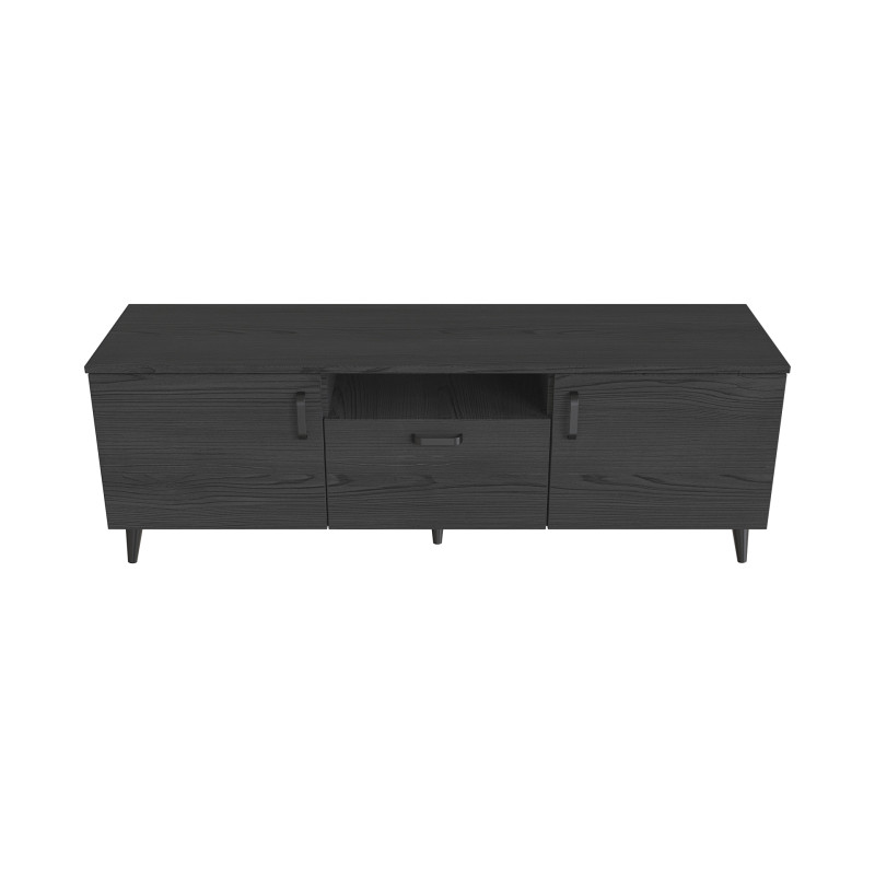 Тумба Лэстер на конусных ножках Ferrum-decor 48x139x38 Черный металл ДСП Сосна Кембра 16 мм (FRD-106802)