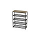 Полка для обуви Слайм 4 Ferrum-decor 820x630x260 Черный металл ДСП Дуб Сонома 16 мм (FRD-105162) - фото 7