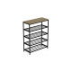 Полка для обуви Слайм 4 Ferrum-decor 820x630x260 Черный металл ДСП Дуб Сонома 16 мм (FRD-105162) - фото 8