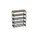 Полка для обуви Слайм 4 Ferrum-decor 820x630x260 Черный металл ДСП Дуб Сонома 16 мм (FRD-105162) - фото 2