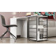 Стол-тумба трансформер Смарт 2/2 Ferrum-decor 750x1450x600 Черный металл ДСП Белое 16 мм (FRD-105102) - фото 2