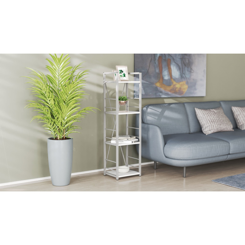 Етажерка 4/34 Ferrum-decor Серії Конект 120x34x28 сірий ДСП Біле 16мм (FRD-104283)