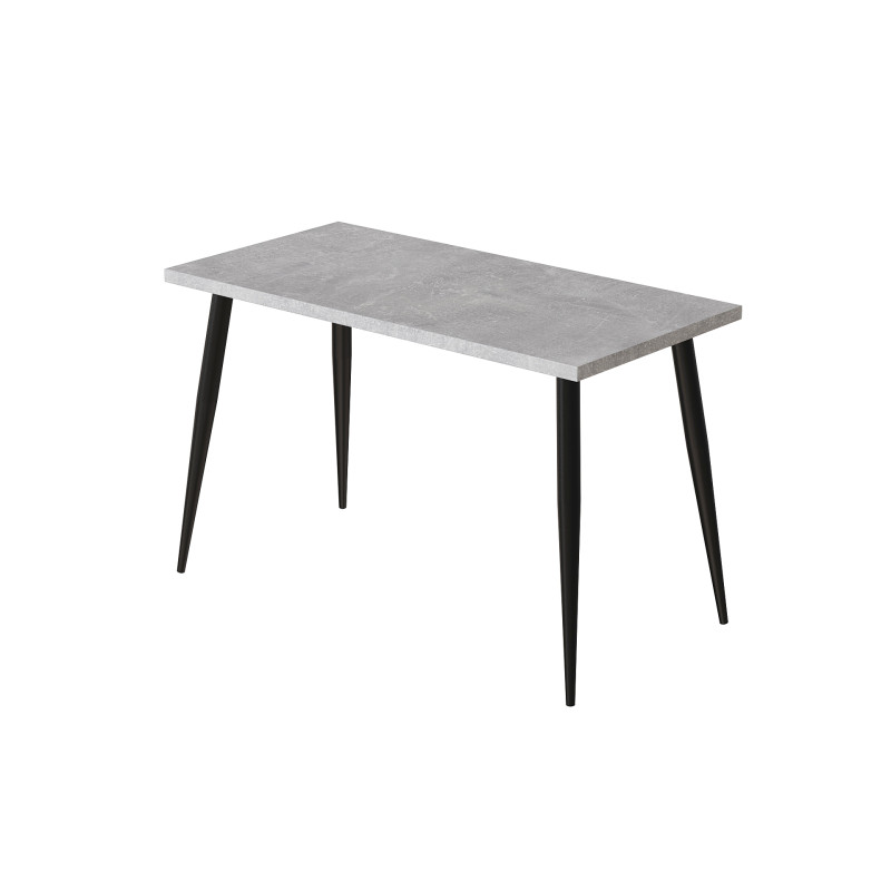 Стіл кухонний Марсель 50 Ferrum-decor 75x120x70 Чорний метал ДСП Бетон 32 мм (FRD-106703)