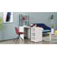 Стол-тумба трансформер Смарт 4/1 с этажеркой Ferrum-decor 1430x1450x500 Черный металл ДСП Белое 16 мм (FRD-105123) - фото 4