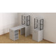 Стол-тумба трансформер Смарт 4/1 с этажеркой Ferrum-decor 1430x1450x500 Черный металл ДСП Белое 16 мм (FRD-105123) - фото 9