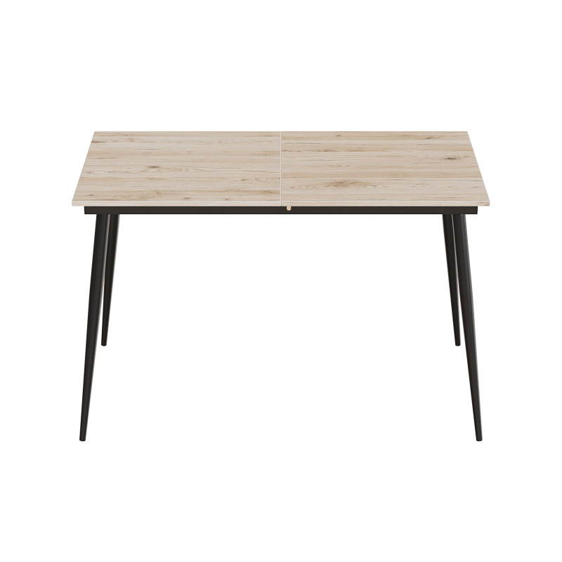 Стіл кухонний розкладний Данді на конусних ногах Ferrum-decor 75x120(160)x60 Чорний метал ДСП Дуб Сан-Марино 16 мм (FRD-106774)