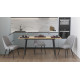 Стіл кухонний розкладний Данді на конусних ногах Ferrum-decor 75x120(160)x70 Чорний метал ДСП Дуб Артизан 16 мм (FRD-106784) - фото 2