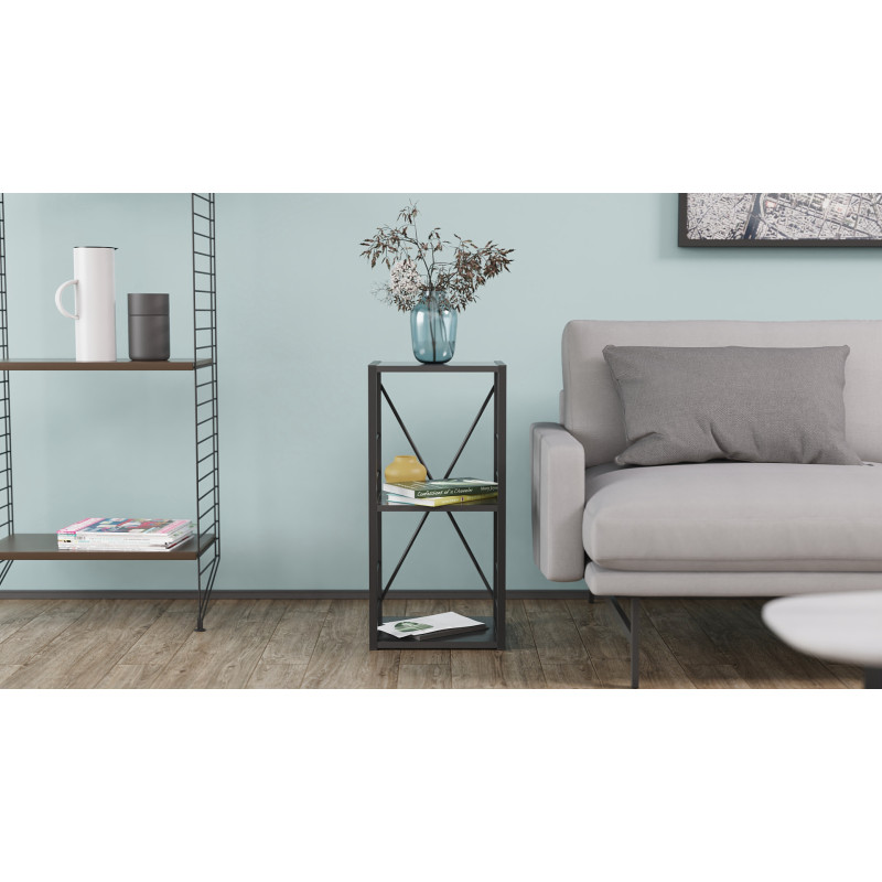Етажерка 3/34 Ferrum-decor Серії Конект 73x34x28 чорний ДСП Сосна Кембра 16мм (FRD-104294)