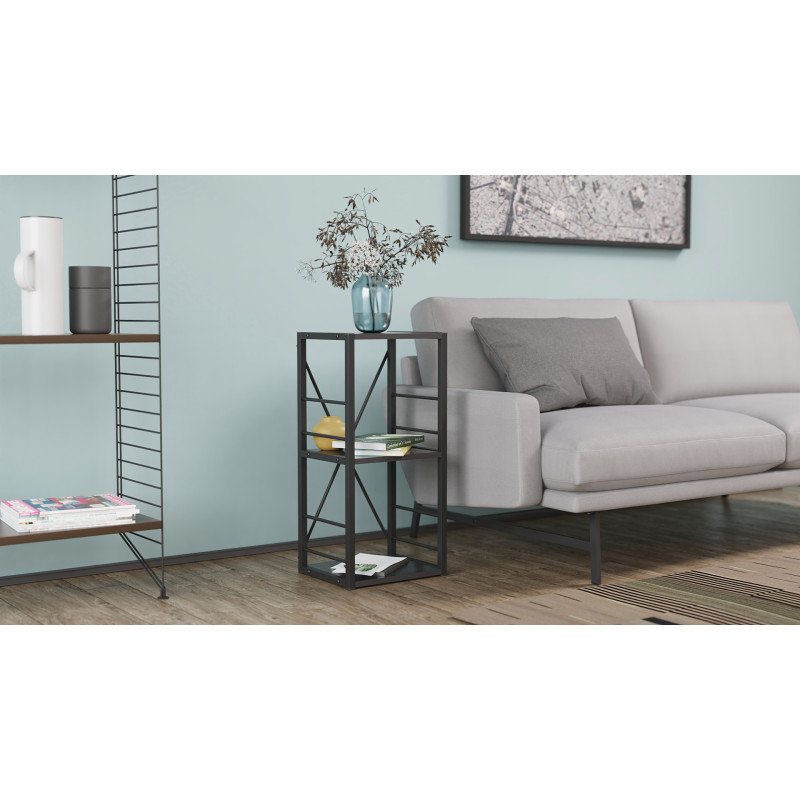 Етажерка 3/34 Ferrum-decor Серії Конект 73x34x28 чорний ДСП Сосна Кембра 16мм (FRD-104294)
