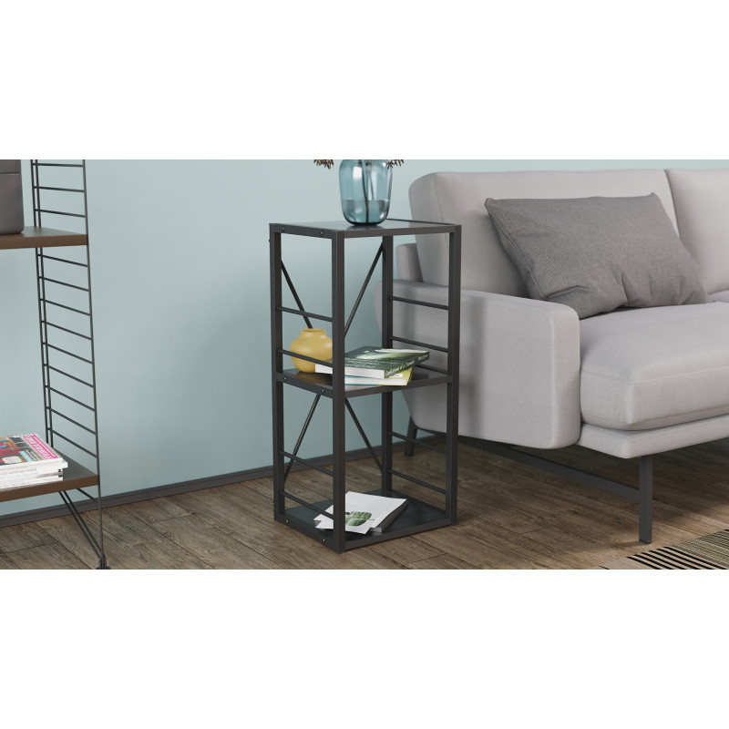 Етажерка 3/34 Ferrum-decor Серії Конект 73x34x28 чорний ДСП Сосна Кембра 16мм (FRD-104294)