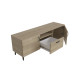 Тумба Лестер на конусних ніжках Ferrum-decor 48x139x38 Чорний метал ДСП Дуб Сонома 16 мм (FRD-106804) - фото 5