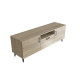 Тумба Лестер на конусних ніжках Ferrum-decor 48x139x38 Чорний метал ДСП Дуб Сонома 16 мм (FRD-106804) - фото 2