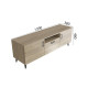 Тумба Лестер на конусних ніжках Ferrum-decor 48x139x38 Чорний метал ДСП Дуб Сонома 16 мм (FRD-106804) - фото 4