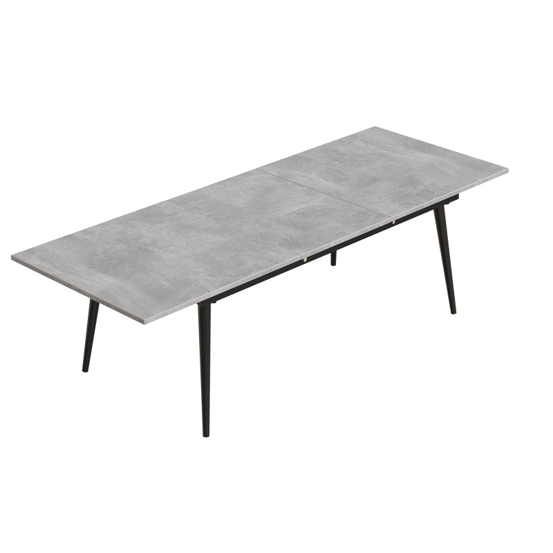Стол трансформер журнальный Dandi Small Ferrum-decor 45x120(160)x60 Черный металл ДСП Бетон 16 мм (FRD-106785)