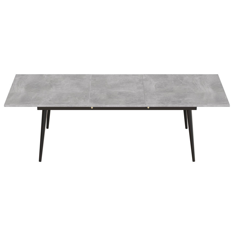 Стол трансформер журнальный Dandi Small Ferrum-decor 45x120(160)x60 Черный металл ДСП Бетон 16 мм (FRD-106785)