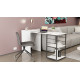 Стол-тумба трансформер Смарт 2/1 Ferrum-decor 750x1450x500 Черный металл ДСП Белое 16 мм (FRD-105095) - фото 2