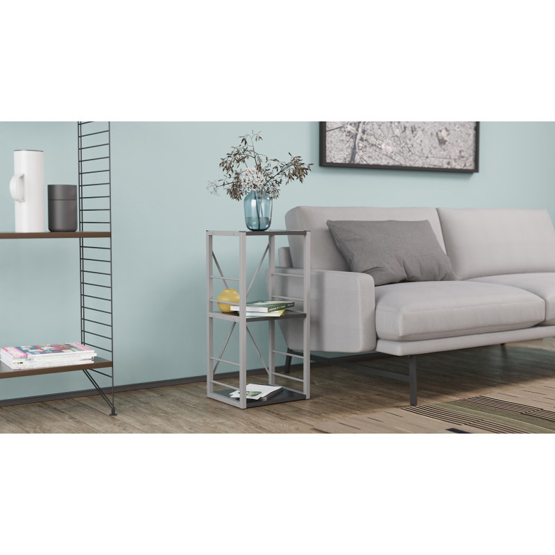 Етажерка 3/34 Ferrum-decor Серії Конект 73x34x28 сірий ДСП Сосна Кембра 16мм (FRD-104306)