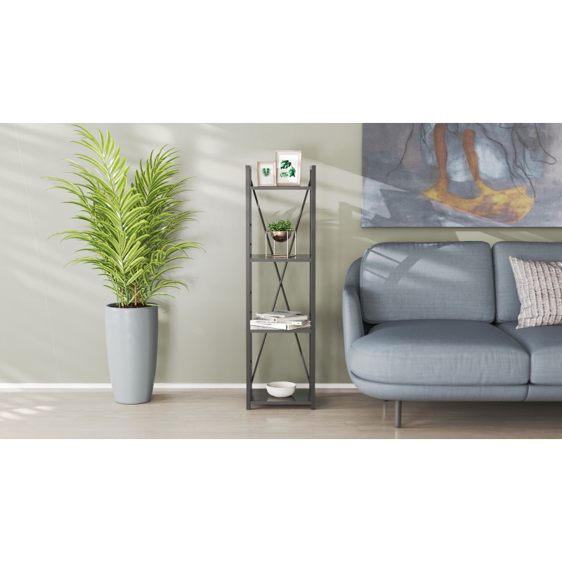 Етажерка 4/34 Ferrum-decor Серії Конект 120x34x28 чорний ДСП Сосна Кембра 16мм (FRD-104276)