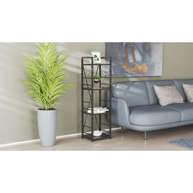 Етажерка 4/34 Ferrum-decor Серії Конект 120x34x28 чорний ДСП Сосна Кембра 16мм (FRD-104276)