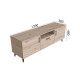 Тумба Лестер на конусних ніжках Ferrum-decor 48x139x38 Чорний метал ДСП Дуб Сан-Марино 16 мм (FRD-106806) - фото 3