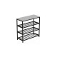 Полиця для взуття Слайм 3 Ferrum-decor 635x630x260 Чорний метал ДСП Біле 16 мм (FRD-105156) - фото 2