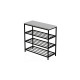Полиця для взуття Слайм 3 Ferrum-decor 635x630x260 Чорний метал ДСП Біле 16 мм (FRD-105156) - фото 8