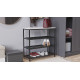 Полиця для взуття Слайм 3 Ferrum-decor 635x630x260 Чорний метал ДСП Біле 16 мм (FRD-105156) - фото 6