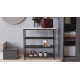 Полиця для взуття Слайм 3 Ferrum-decor 635x630x260 Чорний метал ДСП Біле 16 мм (FRD-105156) - фото 4