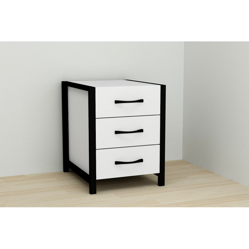 Тумба универсальная Ferrum-decor Вивьен 3 50x41x40 черный ДСП Белое 16мм (FRD-104186)