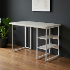 Стол письменный Кевин Ferrum-decor 75x120x70 Белый металл ДСП Кашемир 32 мм (FRD-108145)