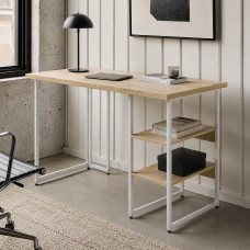 Стол письменный Кевин Ferrum-decor 75x140x70 Белый металл ДСП Дуб Кремона Торро 32 мм (FRD-108187)
