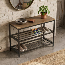 Банкетка универсальная Ferrum-decor Слайм 45x63x26 черный ДСП Дуб Дуб Артизан 16мм (FRD-106862)