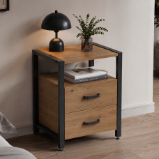Тумба універсальна Ferrum-decor Вів'єн 2/2 50x41x40 чорний ДСП Дуб Артизан 16 мм (FRD-106865)
