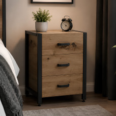 Тумба універсальна Ferrum-decor Вів'єн 3 50x41x40 чорний ДСП Дуб Артизан 16 мм (FRD-106870)