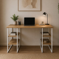 Компьютерный стол Ferrum-decor Карэн 75x140x60 белый ДСП Дуб Артизан 32мм (FRD-107253)