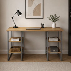 Компьютерный стол Ferrum-decor Карэн 75x140x60 серый ДСП Дуб Артизан 16мм (FRD-107254)