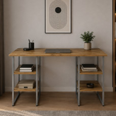 Компьютерный стол Ferrum-decor Карэн 75x140x60 серый ДСП Дуб Артизан 32мм (FRD-107255)