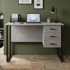 Компьютерный стол Ferrum-decor Гарри 75x140x70 черный ДСП Бетон 32мм (FRD-107311)